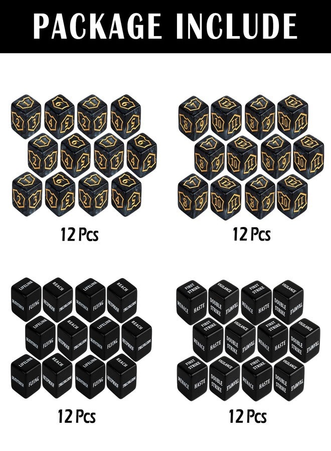 LAMJAM 48 Pcs Abilities Keywords Counter Dice Black Shield MTG Dice Counters Bulk Buff Tokens D6 Dice Set for Magic The Gathering, MTG, TCG, Card Games Accessories - Image 2